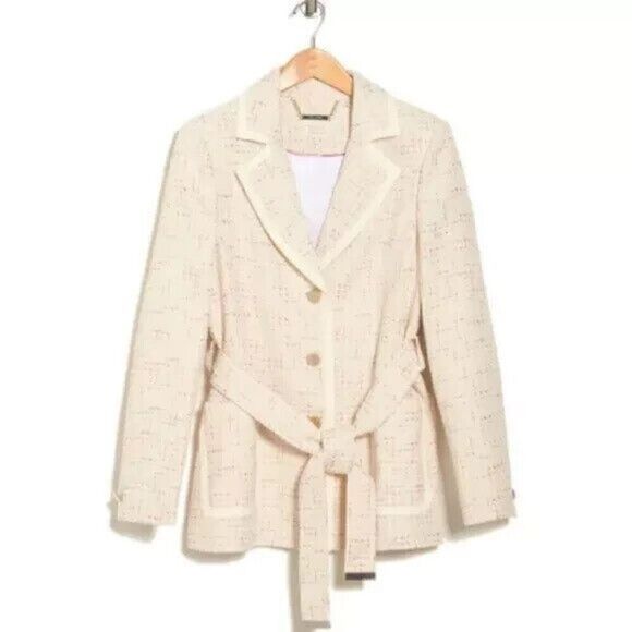 New Ted Baker Synna Boucle Belted Short/Blazer Coat Tweed Size 2-4  MSRP $419 - Picture 1 of 7